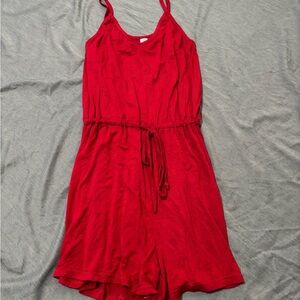 Red Spaghetti Strap Romper